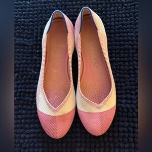 Women's Gradient Pink Knit Ballet Flats